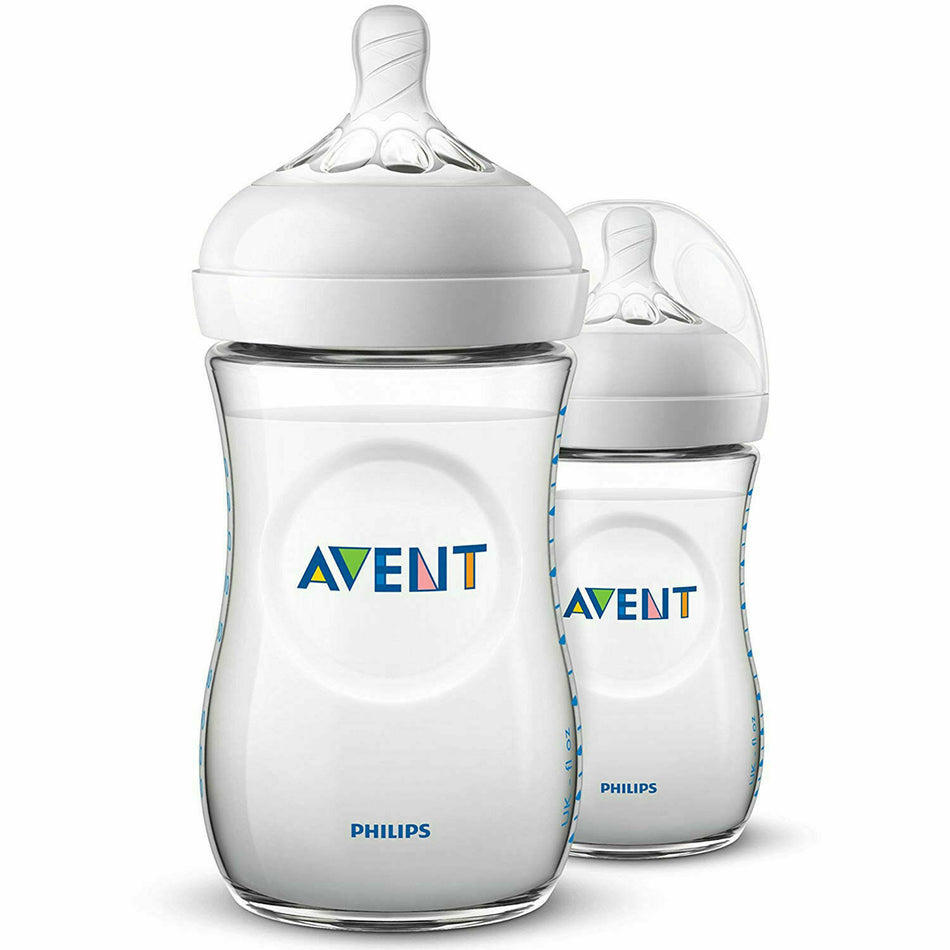 Philips Avent Natural Lactation Feeding Bottle 2 x 260ml + Brush Value Pack