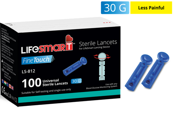 LIFESMART Finetouch Universal Sterile Lancets LS-812 Box of 100