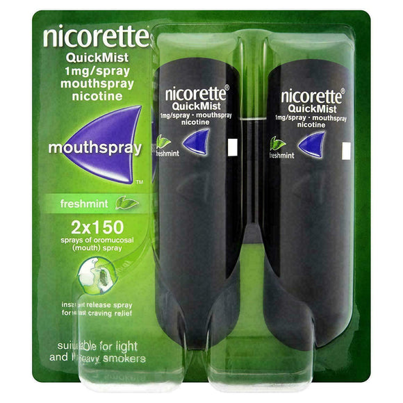 Nicorette QuickMist Mouth Spray Freshmint 2x150 Sprays 1mg/spray