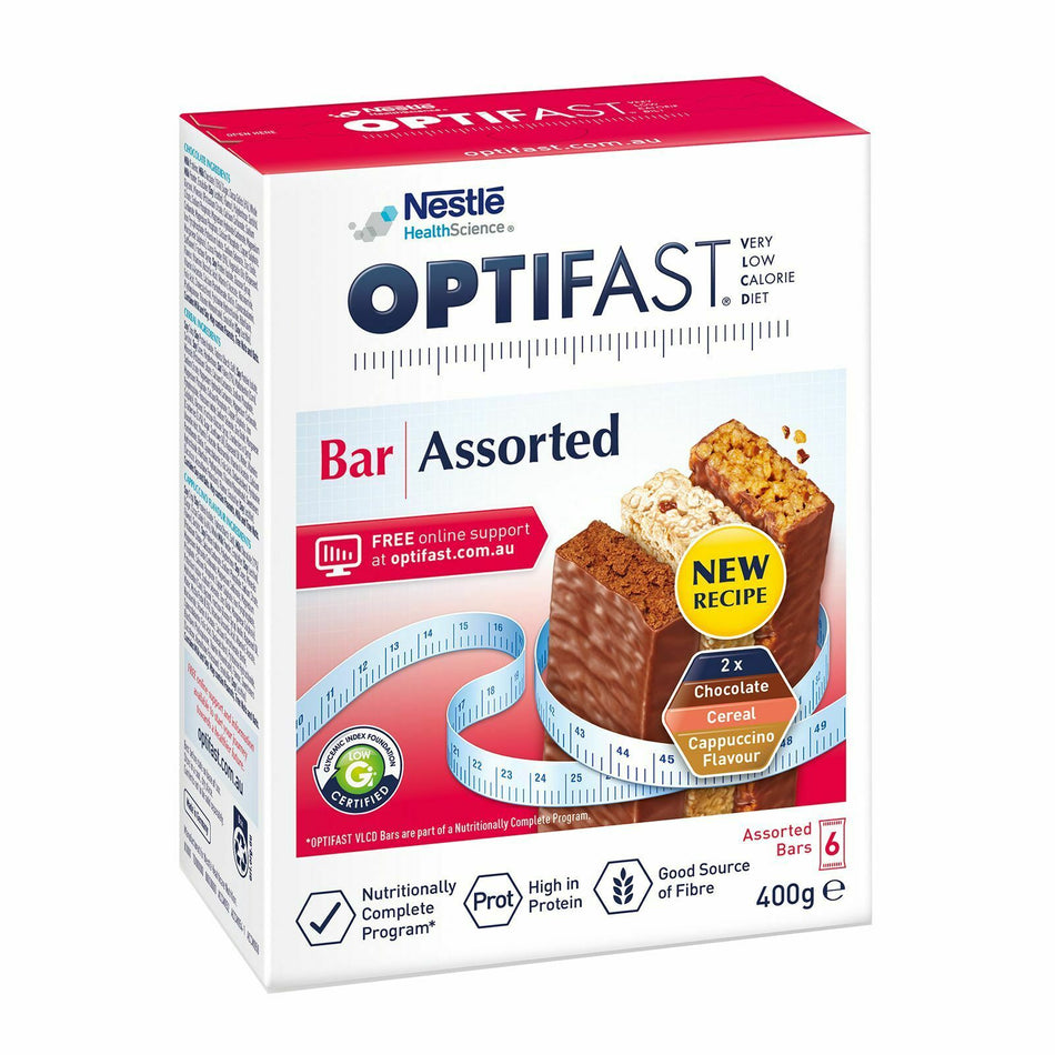Optifast VLCD Bars Assorted Pack Chocolate, Cereal and Cappuccino High Protein