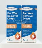 2 x Chemist's Own Ear Wax Removal Drops 12mL Unblocks Ear Canal