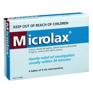 Microlax Enema 4 x 5mL - Reliefe Constipation
