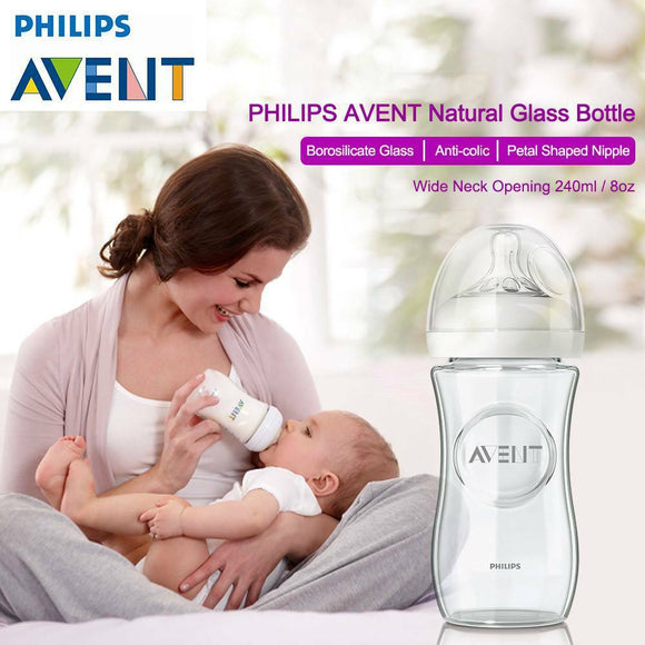 Philips Avent Natural Glass Bottle 240ml Wide Neck