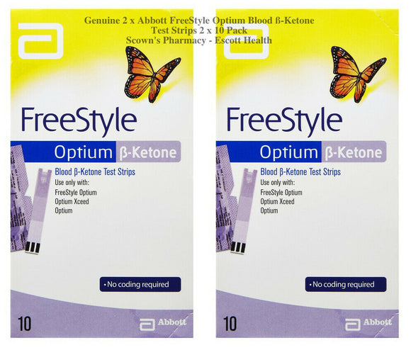 Abbott FreeStyle Optium Blood ß-Ketone Test Strips 2 x 10 Pack