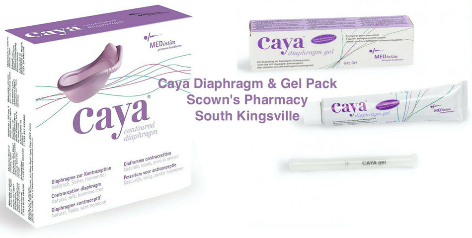 Caya Contoured Diaphragm & Gel Pack - One Size Fits Most Hormone Free Barrier
