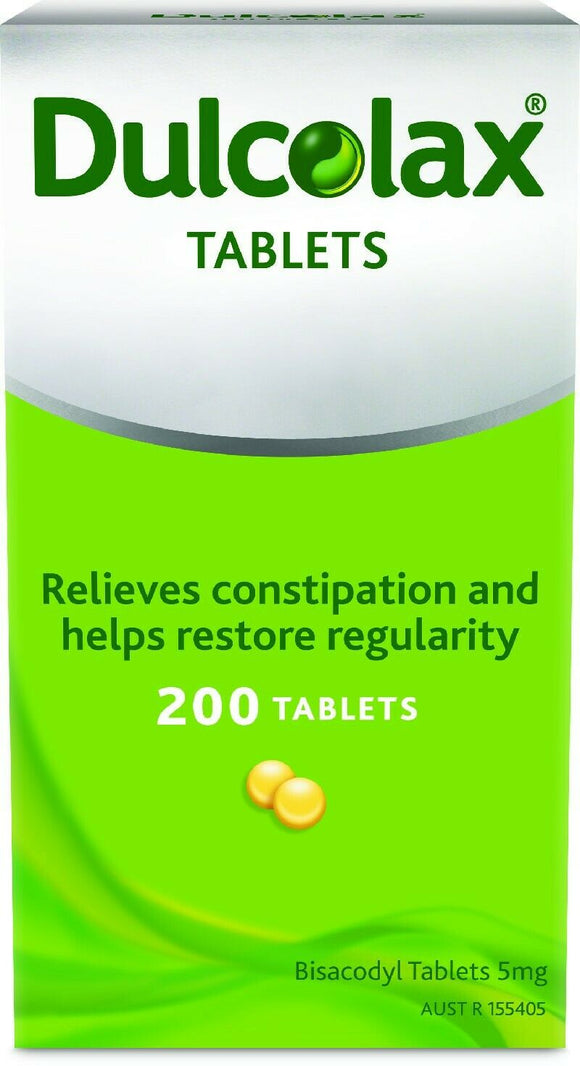 Dulcolax 200 Tablets 5mg Bisacodyl Laxative Relieves Constipation ...