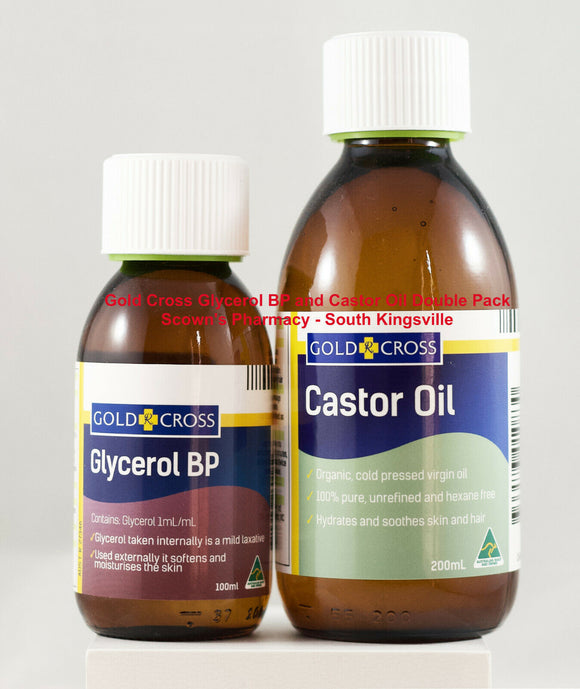 Gold Cross Glycerol BP 100mL & Castor Oil 200 mL Double Pack