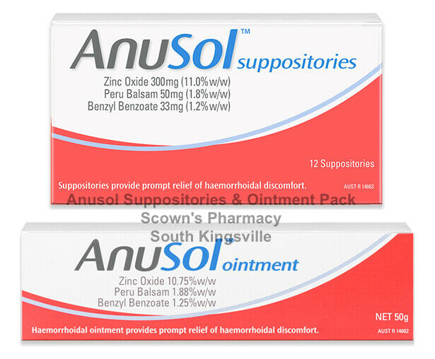 Anusol Ointment 50g & Suppositories 12 Duo Pack Haemorrhoidal Discomfort Relief