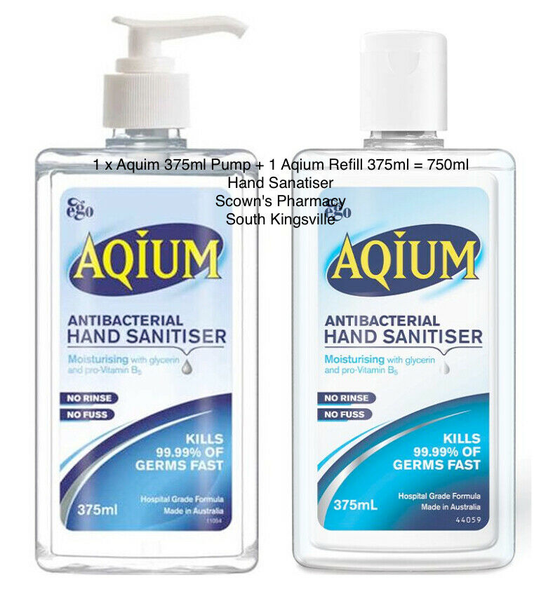 1 x Ego Aqium Antibacterial Hand Sanitizer 375ml + 1 x Refill Duo Pack 375ml