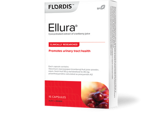 Flordis Ellura Recurrent Cystitis Urinary Tract Health Support Cranberry 15 Capsules