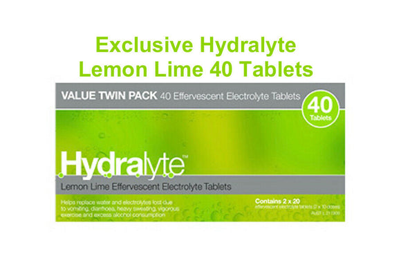 Hydralyte Lemon Lime Effervescent Electrolyte 40 Pack