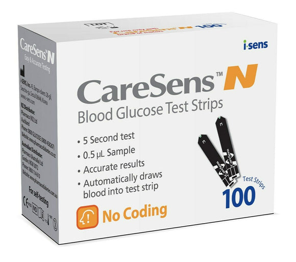 Caresens N Blood Glucose Test Strips 100 for Self-Testing Accurate Results