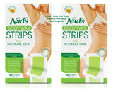 2 x Nad's Body Wax Strips for Normal Skin 2 x 20 Strips Plus Calming Oil Wipes
