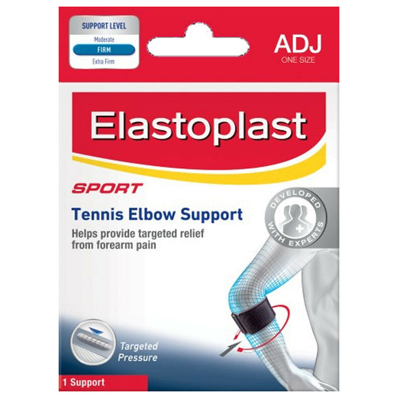 Elastoplast Sport Tennis Elbow With Strap Golf Support Black Relief Forearm Pain