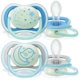 Avent Silicone Soother 6 Month+ Night Glow - 2 Pack Orthodontic Pacifier