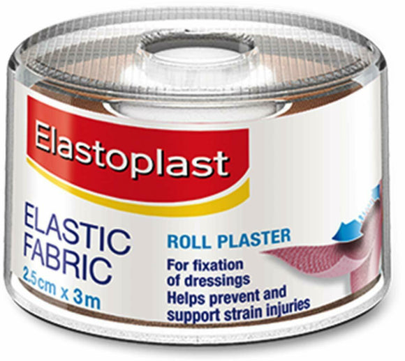 Elastoplast Fabric Plaster - 2. 5cm x 3m Roll Elastic Tape Support Strip