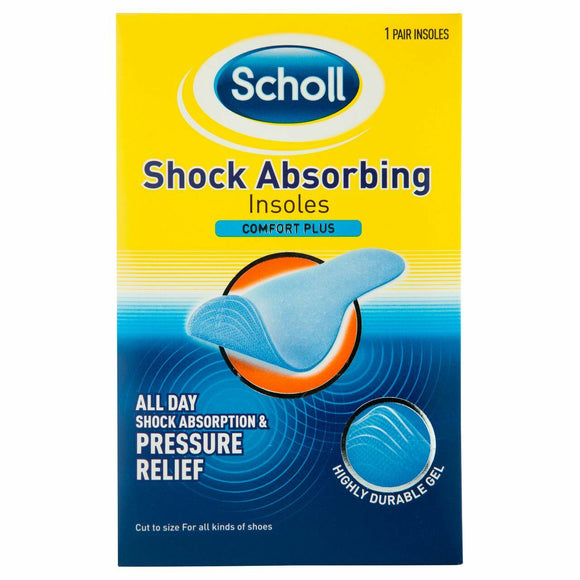 Scholl Shock Absoring Shoe Insoles - Comfort Plus - One Pair