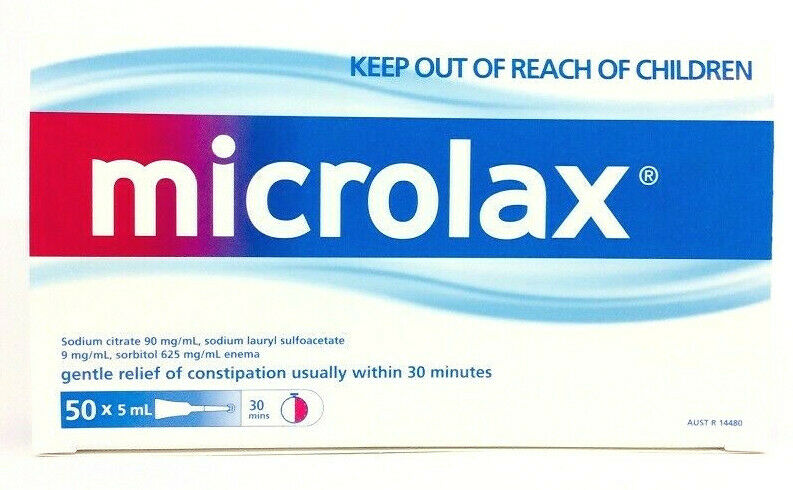 Microlax Enema 50 x 5mL - Reliefe Constipation