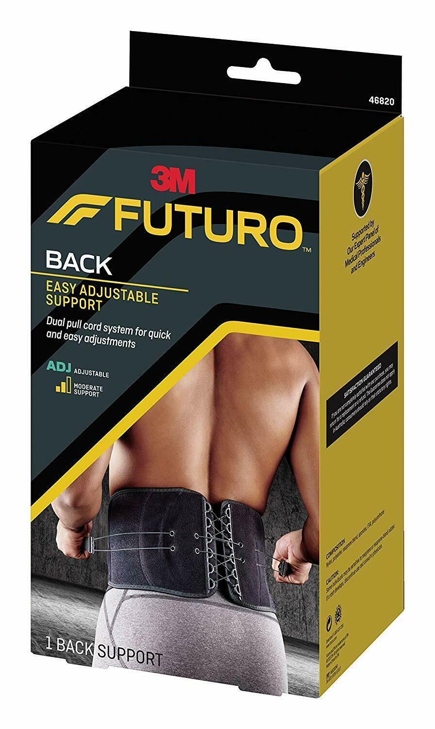 3M Futuro Back Support Adjustable Lumbar Area Breathable Comfortable Compression