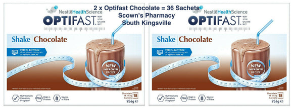 2 x Optifast VLCD Chocolate Weight Loss Shake 18 x 53g = 36 Sachets High Protein