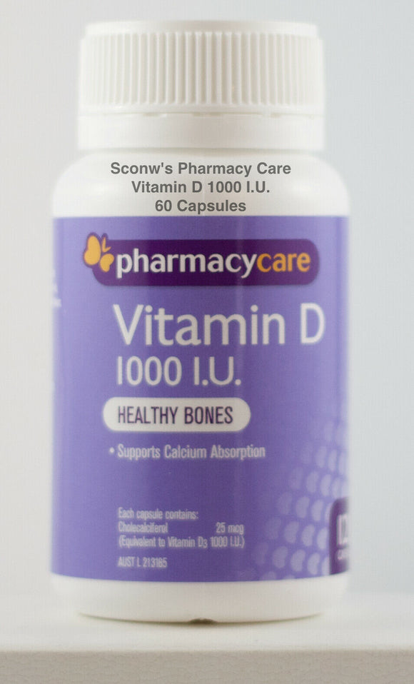 Pharmacy Care Vitamin D 1000 I.U. 120 Capsules