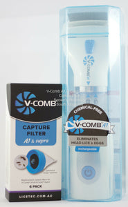 Licetec V-Comb A1 Rechargeable & 6 Filters Duo Pack