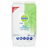 Dettol 2 in 1 Anti-Bacterial 60 Wipes Disinfectant  99.9% NEW Sanatiser