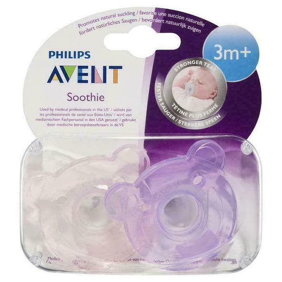 Philips Avent Bear Soothie 3-6 Months 2 Pack BPA Free