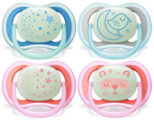 Avent Silicone Soother 6 Month+ Night Glow - 2 Pack Orthodontic Pacifier