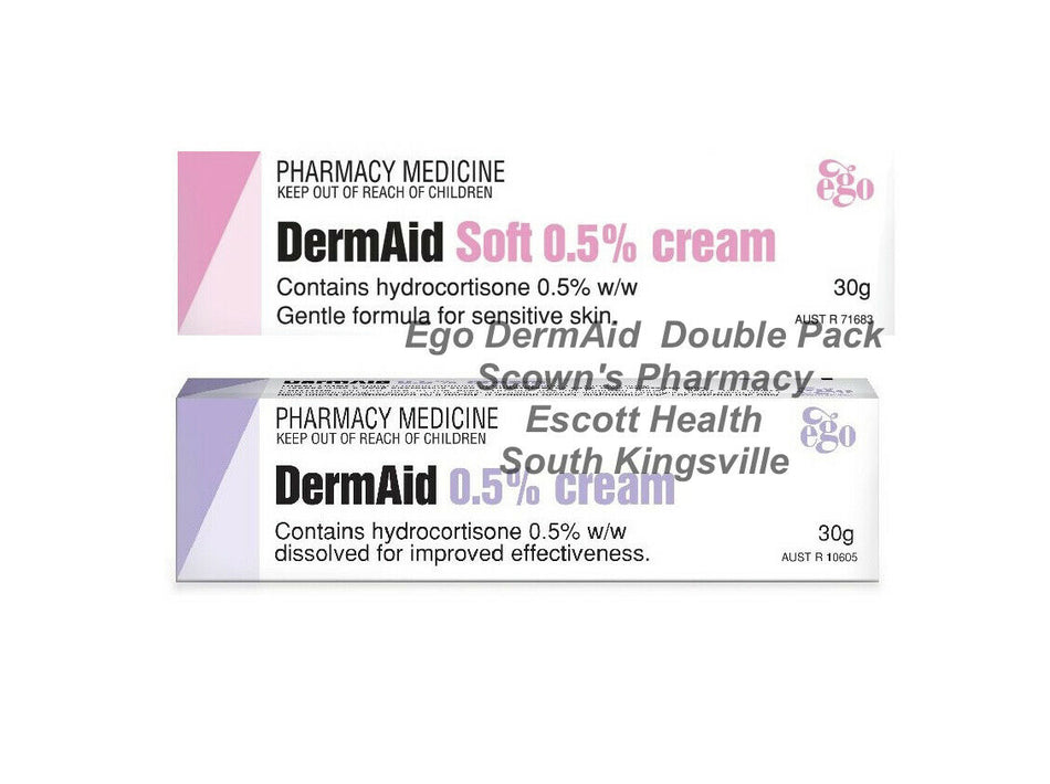 DermAid Cream and Soft 0.5% 2 x 30g Double Pack