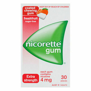 Nicorette Gum Freshfruit 4mg Nicotine Extra Strength 30 Pack