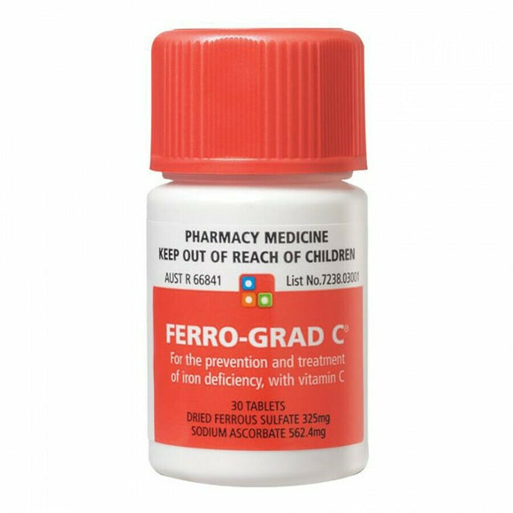Ferro-Grad C Iron & Vitamin C 30 Tablets Treatment of Tiredness Fatigue