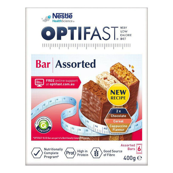 Optifast VLCD Bars Assorted Pack Chocolate, Cereal and Cappuccino High Protein