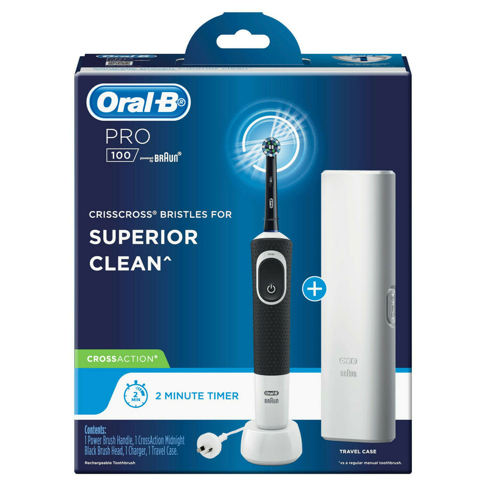 Oral-B Pro 100 Cross Action Midnight Black Electric Toothbrush