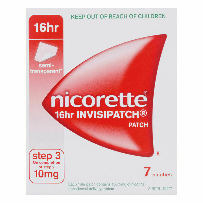 Nicorette 10mg Nicotine 16 Hour Invisipatch Step 3 - 7 Patch Pack