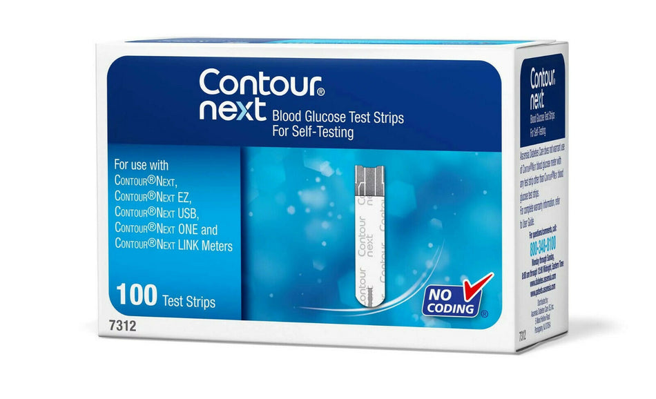 Bayer Contour Next Blood Glucose 100 Test Strips use with XT & Next Meters