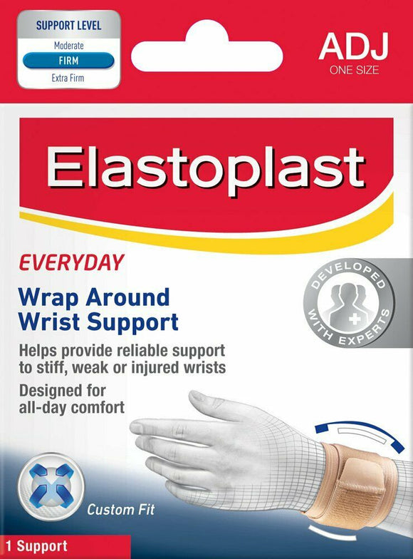 Elastoplast Sport Wrap Around Wrist Support Brace Stiff Weak Injured Adjustable