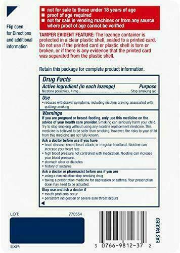 Nicorette Lozenges Cooldrops 4mg Nicotine Extra Strength IcyMint 20 Pack