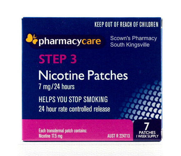 Pharmacy Care Nicotine Patches 7mg 24 Hours Step 3