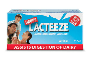 Lacteeze Drops Natural 15.5mL Lactase Enzyme Assist Digestion of Diary