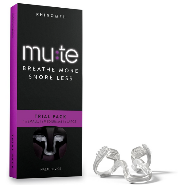 RHINOMED Mute Trial Pack S M L Breathe & Sleep Better Snore Less