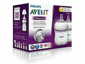 Philips Avent Natural Feeding Bottle - 125 mL - 2 Bottle Set