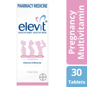 Elevit 30 Tablets Healthy Baby & Mum Vitamins B C D Minerals Folic Acid Iodine