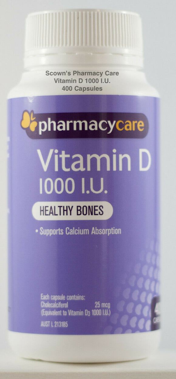 Pharmacy Care Vitamin D 1000 I.U. 400 Capsules