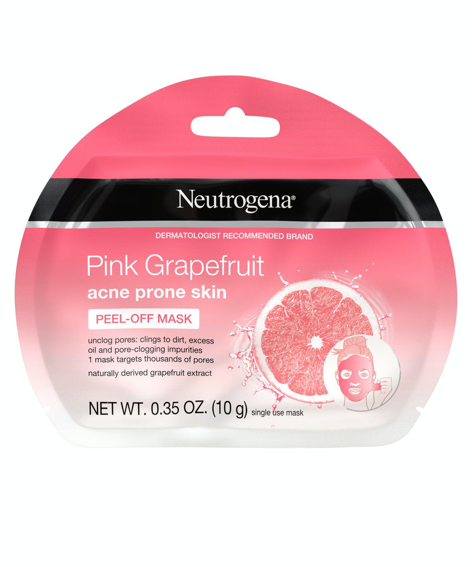 6 x Neutrogena Oil Free Pink Grapefruit Acne Prone Skin Peel-Off Mask 10g