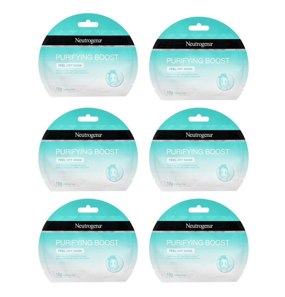 6 x Neutrogena Deep Clean Purifying Boost Peel-Off Mask 10g