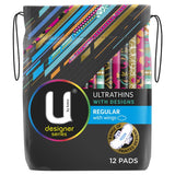 6 x U By Kotex Ultrathins Cotton Pads Regular With Wings 12 Pads