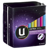 6 x U By Kotex Extra Max Protection Overnight Regular Pads With Wings 10 Packs