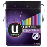 6 x U By Kotex Extra Max Protection Overnight Regular Pads With Wings 10 Packs