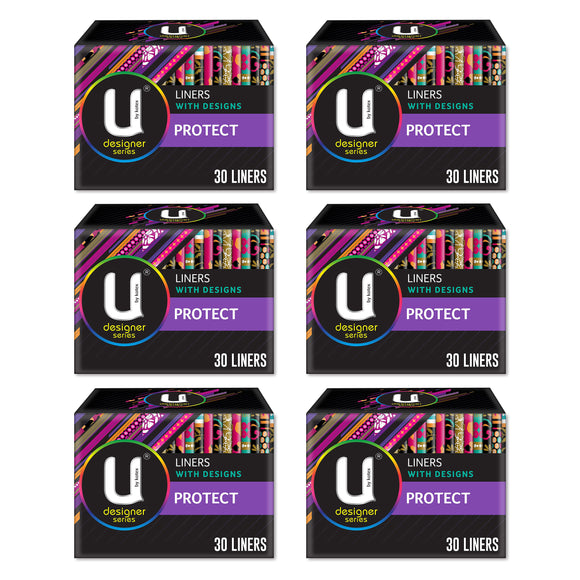 6 x U By Kotex Liner Design Protect 30 Packs